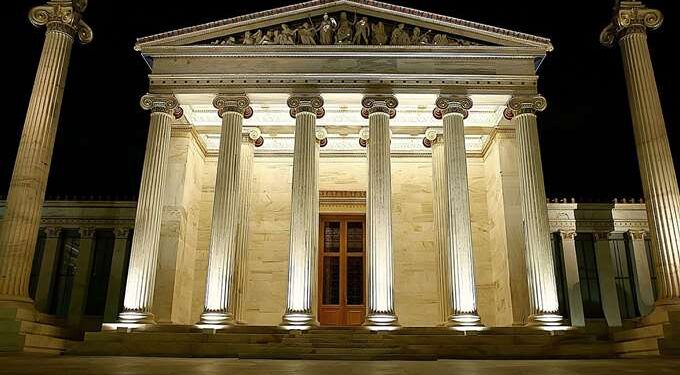 Academy of Athens night view